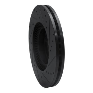 Hyundai Genesis Brake Rotor (1) - Front Left - R1 Concepts - Drilled & Slotted - Black - `09-`14